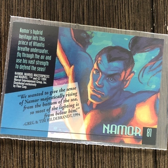 ’94 Marvel Masterpieces trading card: Namor #81 - Picture 2 of 2